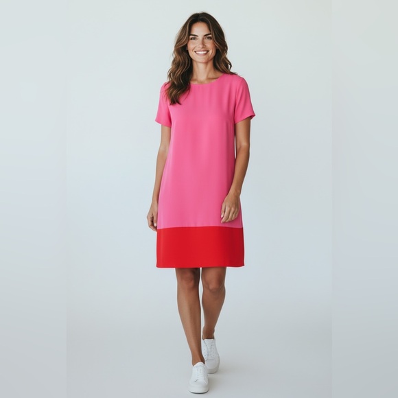 Cynthia Rowley Dresses & Skirts - NWT Cynthia Rowley Short Sleeve Colorblock Dress Pink & Red Size 2